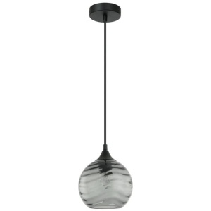 MARBRE Pendant Lamp Light Interior ES OD170mm H180mm Wine Glass Smokey Black Wavy Glass