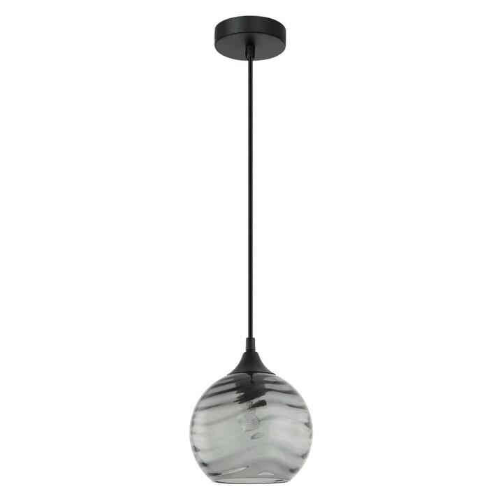 MARBRE Pendant Lamp Light Interior ES OD170mm H180mm Wine Glass Smokey Black Wavy Glass
