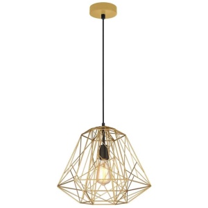 MARTE Pendant Lamp Light Interior ES 72W Antique Brass Iron Cage with Black OD395 X H350