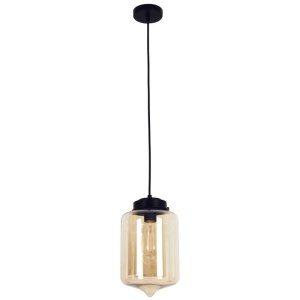 MASON Pendant Lamp Light Interior ES Amber Glass Tipped Oblong OD180mm