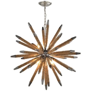 MAZZA Pendant Lamp Light Interior SESx8 Natural Rope Sea Anemone with 30 Arms OD860mm