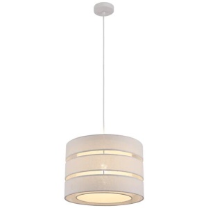Madigan Hanging Pendant Light Linen Shade - White
