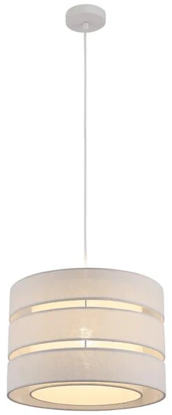 Madigan Hanging Pendant Light Linen Shade - White