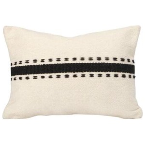 Madre Indoor / Outdoor Decorative Cushion Pillow Black and Cream