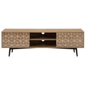 Mae Lowline Entertainment Unit TV Stand W/ 2-Doors - Patt Oak