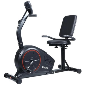 Magnetic Recumbent Exercise Bike Fitness Trainer Home Gym Equipment Black
