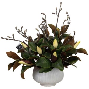 Magnolia Foliage Mixed 60cm Artificial Plant Flower Arrangement Decorative In Pot
