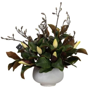 Magnolia Foliage Mixed 60cm Artificial Plant Flower Arrangement Decorative In Pot