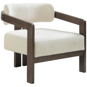 Malene Walnut Armchair - Linen by Interior Secrets - AfterPay Available