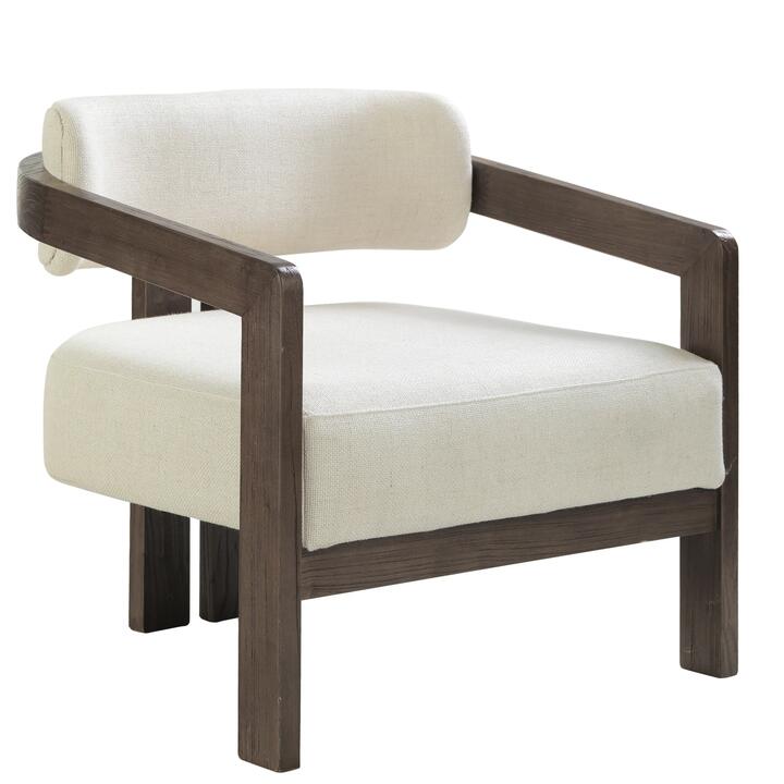 Malene Walnut Armchair - Linen by Interior Secrets - AfterPay Available