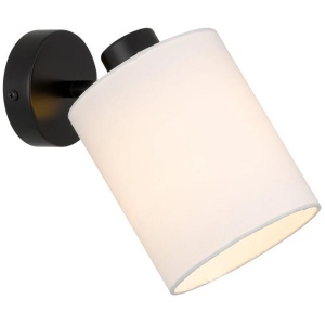 Malone Modern Wall Lamp Light Metal Fabric Black White