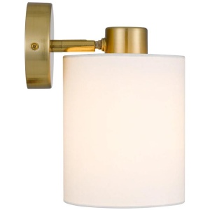 Malone Modern Wall Lamp Light Metal Fabric White Antique Gold