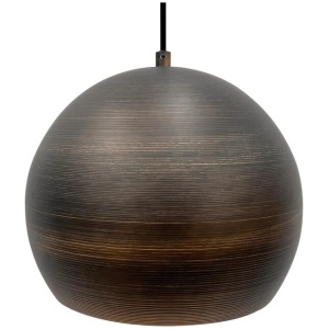 Marga Contemporary Dome Shape Asymmetrical Patterns Metal Pendant Light Lamp Small - Brown
