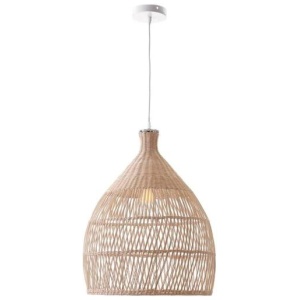 Marie Rattan Modern Elegant Pendant Lamp Ceiling Light - White