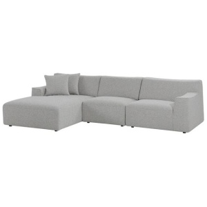 Marlin 3 Seater Left Chaise Fabric Sofa - Clay Grey by Interior Secrets - AfterPay Available