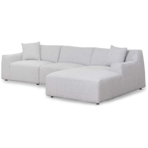 Marlin 3 Seater Right Chaise Fabric Sofa - Passive Grey by Interior Secrets - AfterPay Available