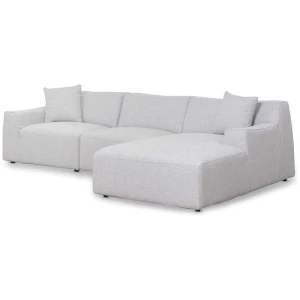 Marlin 3 Seater Right Chaise Fabric Sofa - Passive Grey by Interior Secrets - AfterPay Available