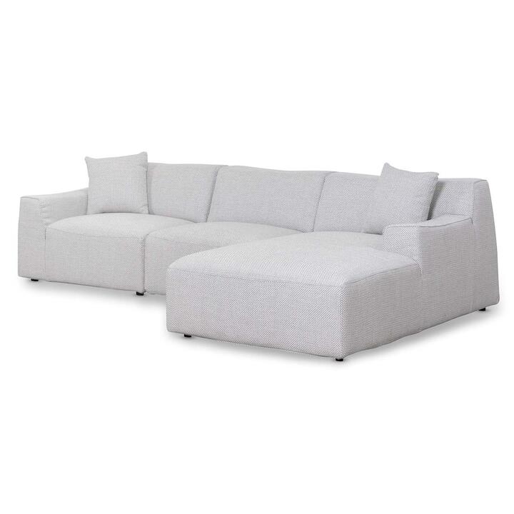 Marlin 3 Seater Right Chaise Fabric Sofa - Passive Grey by Interior Secrets - AfterPay Available