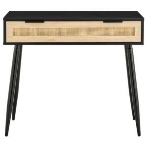 Marrakesh Hallway Console Hall Table W/ 1-Drawer Table - Black/Rattan
