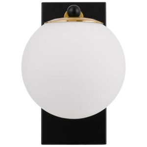 Marsten Modern Wall Lamp Light Metal Glass Black Opal Matt Antique Gold
