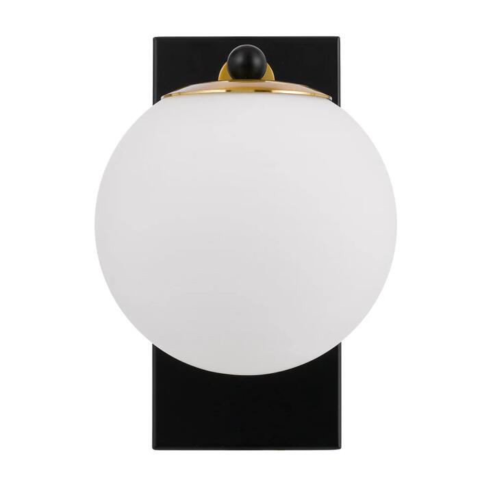 Marsten Modern Wall Lamp Light Metal Glass Black Opal Matt Antique Gold