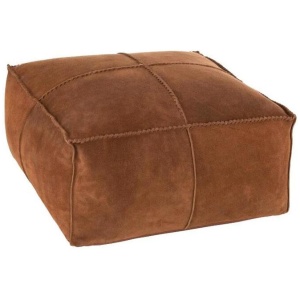 Martin Leather Suede Texture Square Foot Stool Ottoman