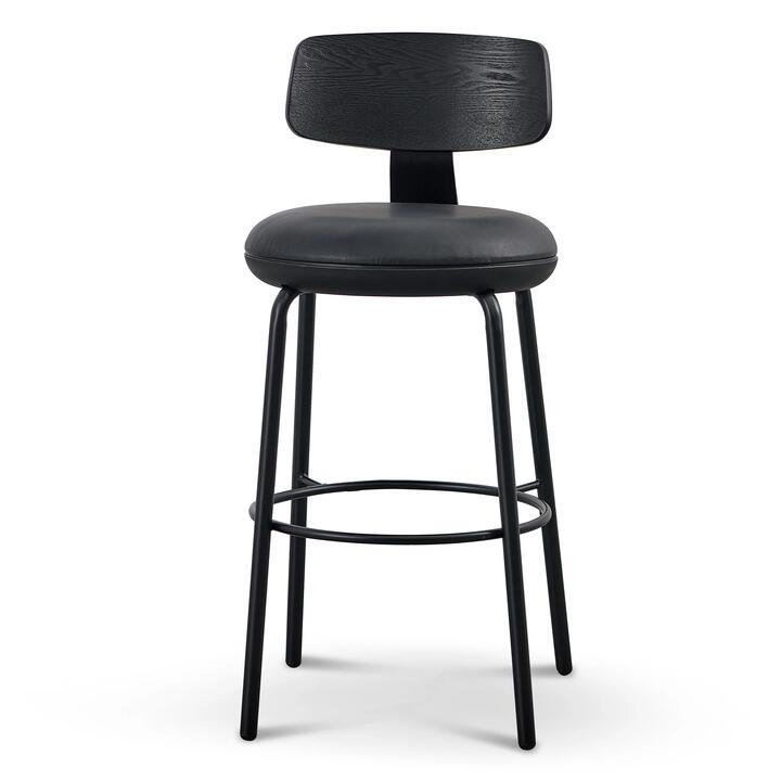 Martino 75cm Bar Stool - Full Black by Interior Secrets - AfterPay Available