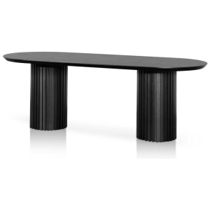 Marty 2.2m Wooden Dining Table - Black Oak by Interior Secrets - AfterPay Available