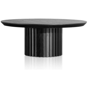 Marty 90cm Wooden Round Coffee Table - Black by Interior Secrets - AfterPay Available
