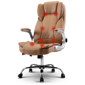 Massage Office Chair Gaming Chair Computer Desk Chair 8 Point Vibration Espresso