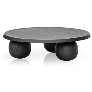 Maxine 100cm Elm Ball Coffee Table - Full Black by Interior Secrets - AfterPay Available