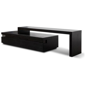 Maze 1.7-2.8m Lowline Wooden TV Entertainment Unit - Black by Interior Secrets - AfterPay Available