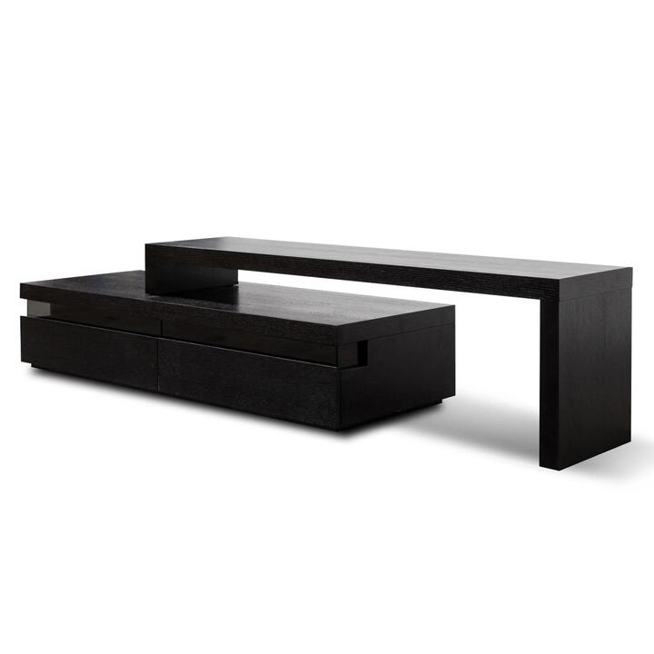 Maze 1.7-2.8m Lowline Wooden TV Entertainment Unit - Black by Interior Secrets - AfterPay Available