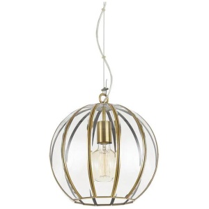 Medina Modern Pendant Hanging Lamp Light Glass Aluminium Antique Brass Clear