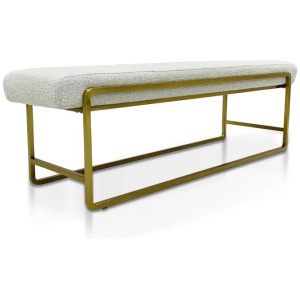 Megan 1.52m Bench - Pearl Grey Boucle by Interior Secrets - AfterPay Available