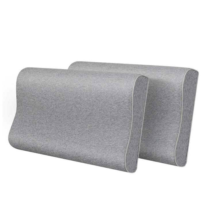 Memory Foam Pillow Pillowcase Supprt Grey Rebound