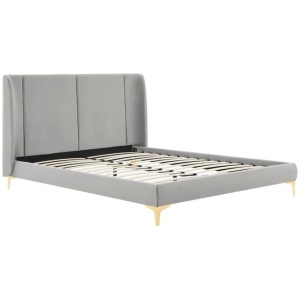 Mendoza Curved Bed Frame - Light Grey Queen