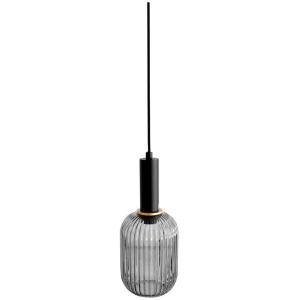 Mendrez Elegant Curved Glass Contour Pendant Light Lamp - Black