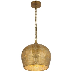 Mersin Vintage Pendant Hanging Lamp Light Metal Antique Brass Antique