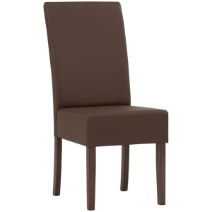 Mesi Dining Chair x2 - Cocoa Legs Mocha Colour Vinyl Upholstery