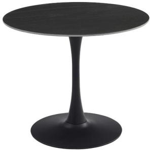 Mignon Modern Medium Round Look Ceramic Kitchen Dining Table 90cm Black Sand