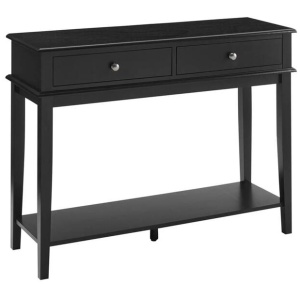 Mika Wooden Hall Console Table W/ 2-Drawer - Black