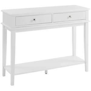 Mika Wooden Hall Console Table W/ 2-Drawer - White
