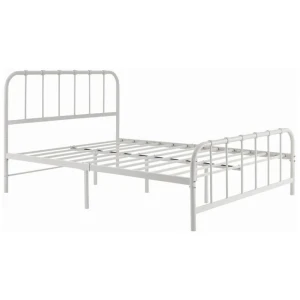 Milan Metal Bed Frame - White, Double