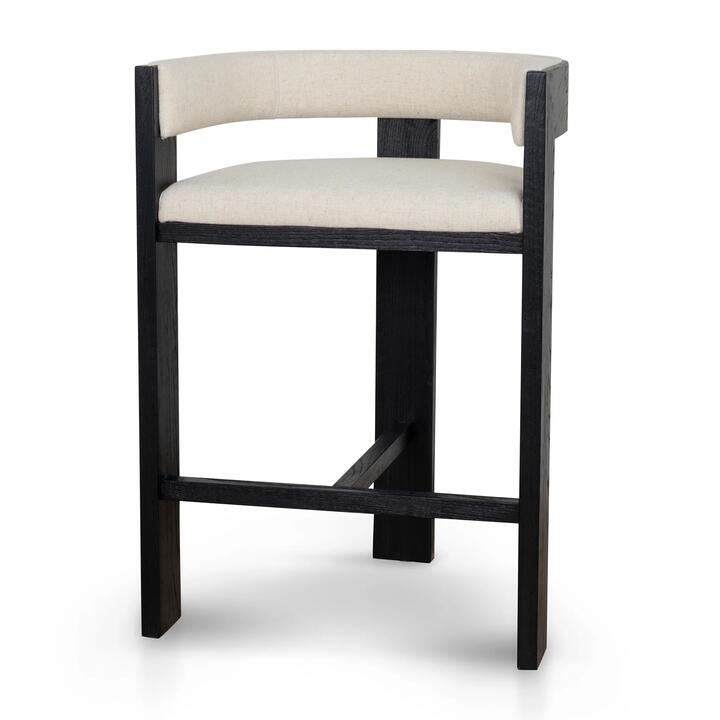 Miles Black ELM Barstool - Dawn Beige by Interior Secrets - AfterPay Available
