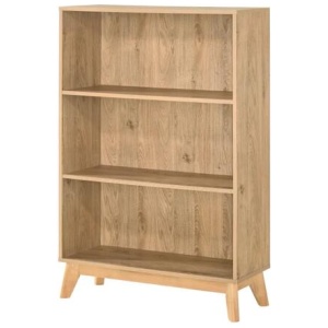 Minere Wooden 3-Tier Bookcase Display Storage Cabinet - Oak