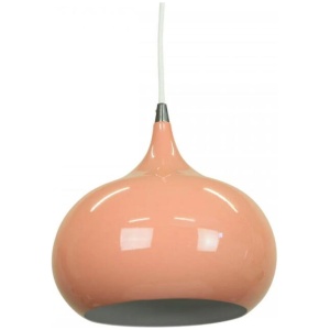 Mini Kirby Inverted Bowl Metal Pendant Light Lamp - Beige Red