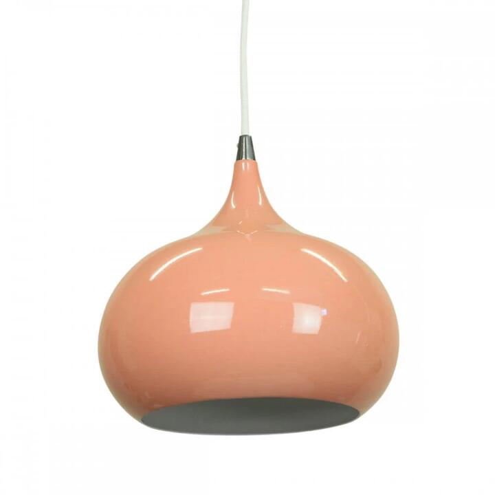 Mini Kirby Inverted Bowl Metal Pendant Light Lamp - Beige Red