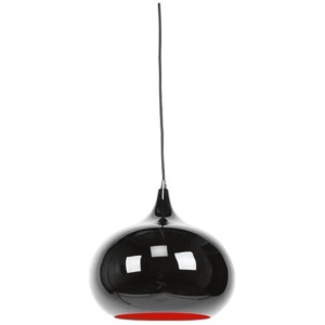 Mini Kirby Inverted Bowl Metal Pendant Light Lamp - Black & Luminous Red Inside