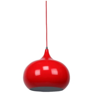 Mini Kirby Inverted Bowl Metal Pendant Light Lamp - Flame Red
